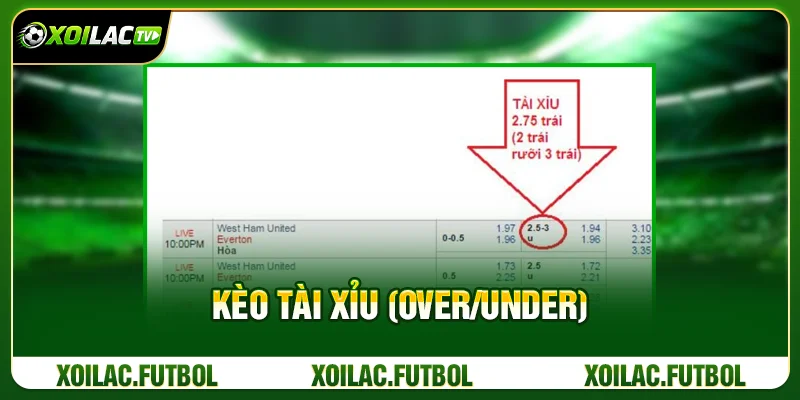 Kèo Tài Xỉu (Over/Under)